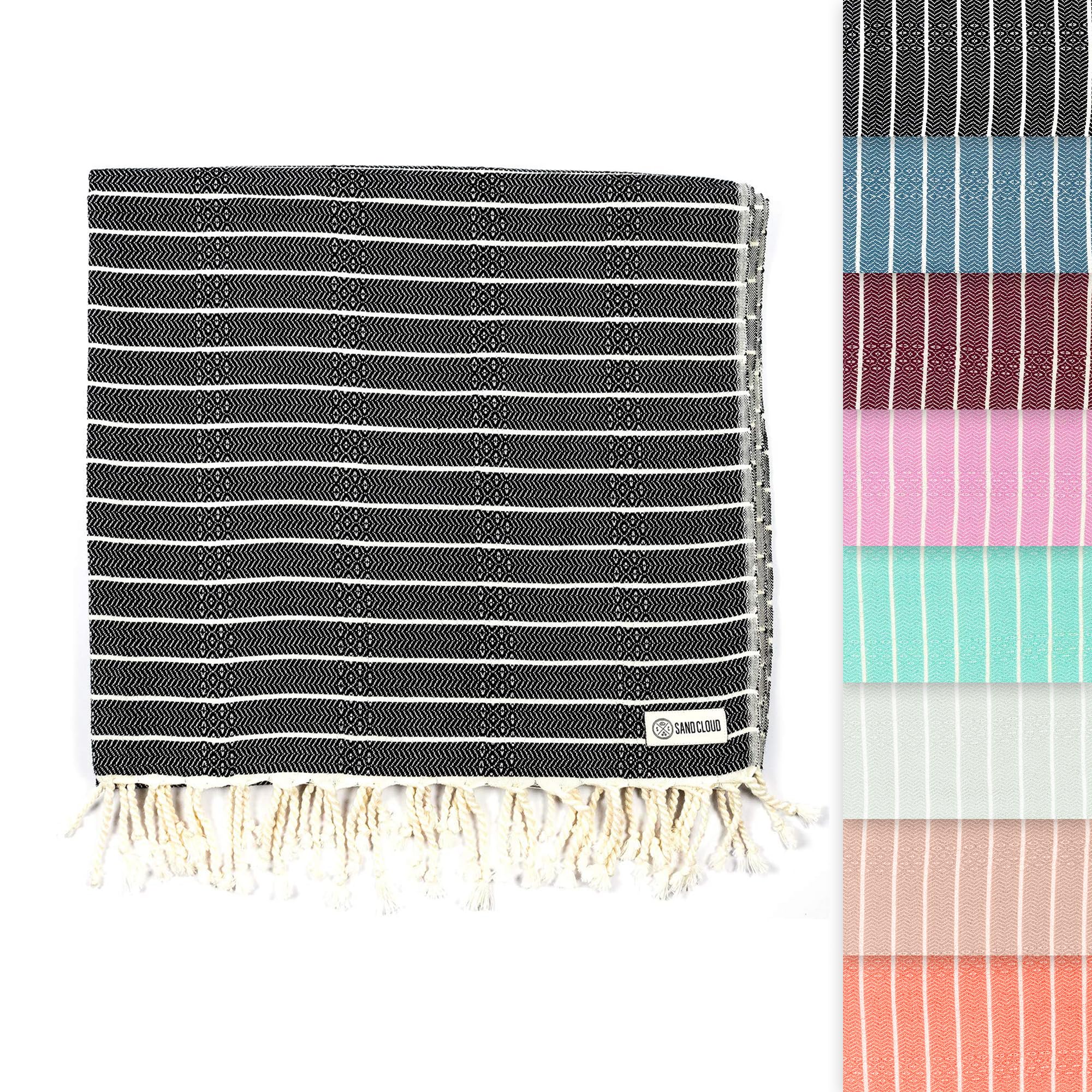 Sand Cloud Quick Dry Turkish Beach Towel for Beach, Picnic and Bath - As Seen on Shark Tank - Gocek (Black)  
Sand Cloud